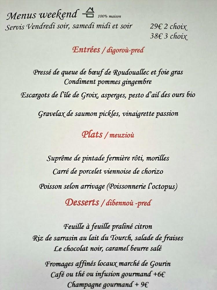 La Table de Morvan à GOURIN(56) - Menu Image 1